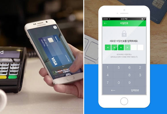 주요 간편결제 서비스 중 누적 결제액 부문에서 단연 앞서는 삼성페이(왼쪽)와 네이버페이. (사진=삼성전자·네이버)