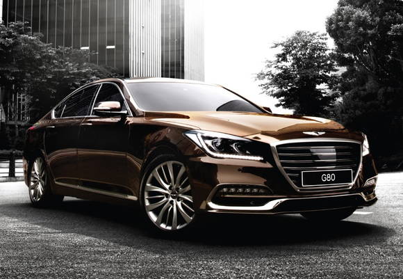 역동적인 디자인의 신작 럭셔리 세단 ‘제네시스 G80’. (사진제공=현대자동차)