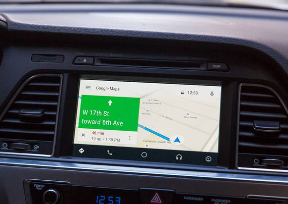 구글 맵과 안드로이드 오토가 적용된 차량. (사진=매셔블)