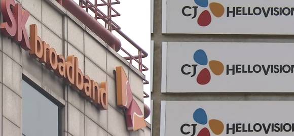 인수·합병이 무산된 SK브로드밴드(왼쪽)와 CJ헬로비전 사옥. (사진=SBS 캡처)