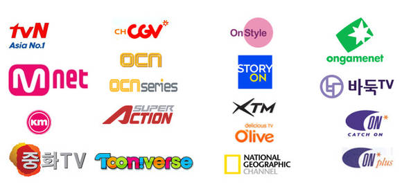 CJ E&M이 보유한 케이블 채널들. (사진=CJ E&M)