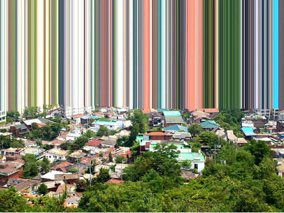 김지혜, '서촌풍경'. 피그먼트 프린트, 150 x 140cm. 2016.